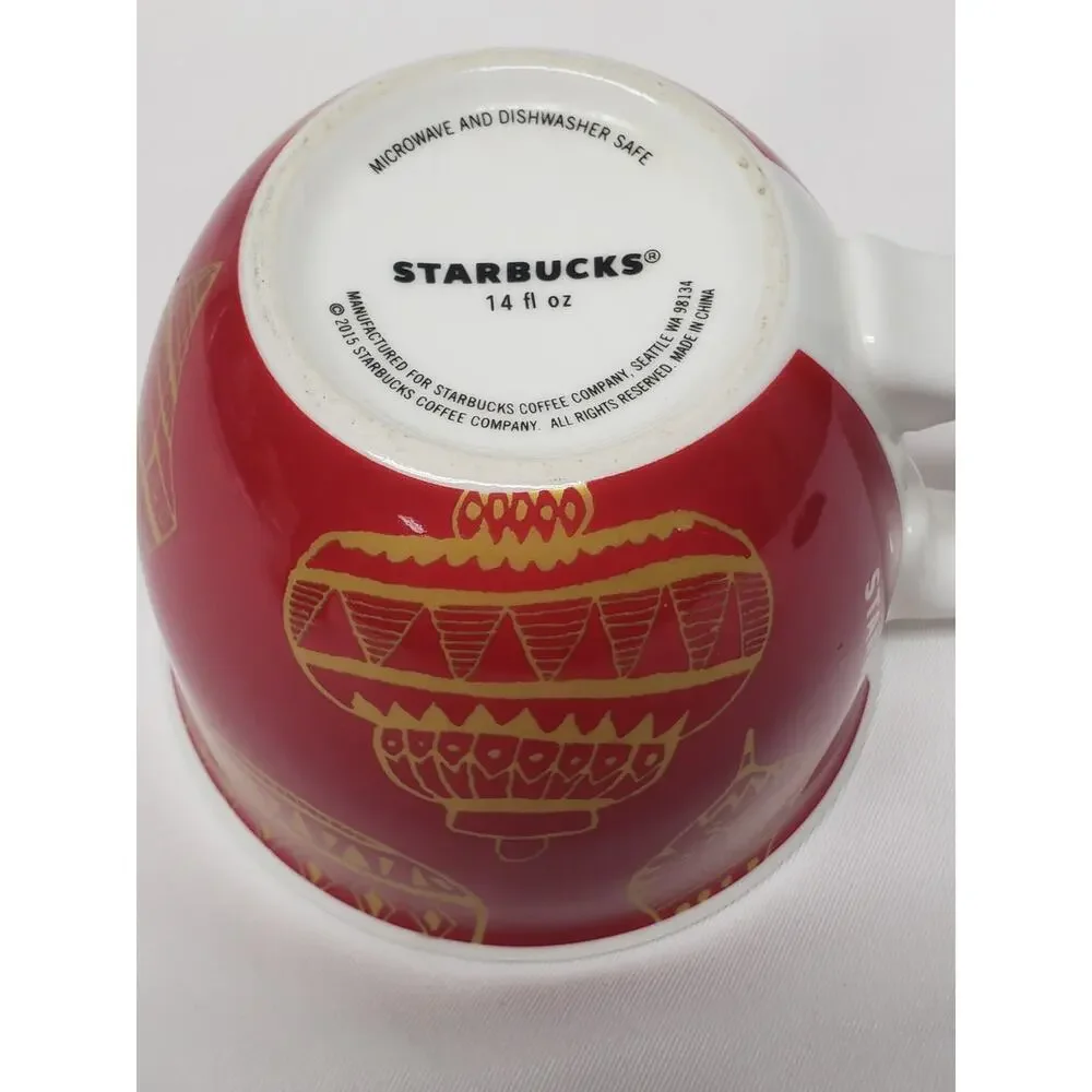 Starbucks Red Christmas Holiday Ornament 2015 14 fl. oz. Collectible Coffee Mug